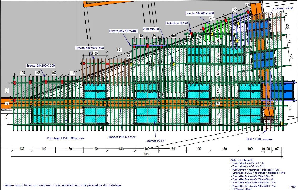 Plans d'étaiement
