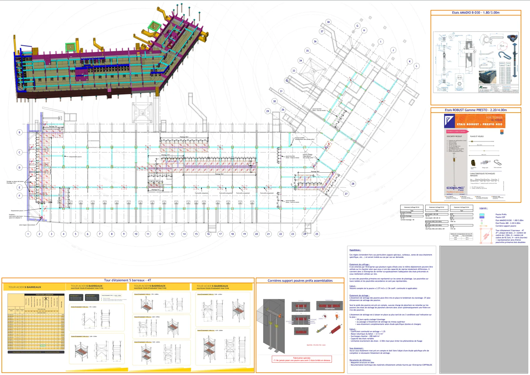 Plans d'étaiement