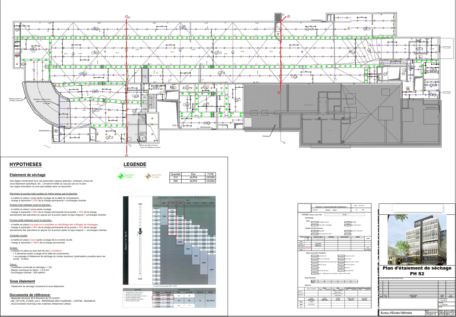 Plans d'étaiement